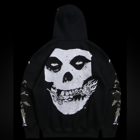 Civil Regime "Misfits X Civil" (Black) Roses Hoodie - Picture 1 of 15